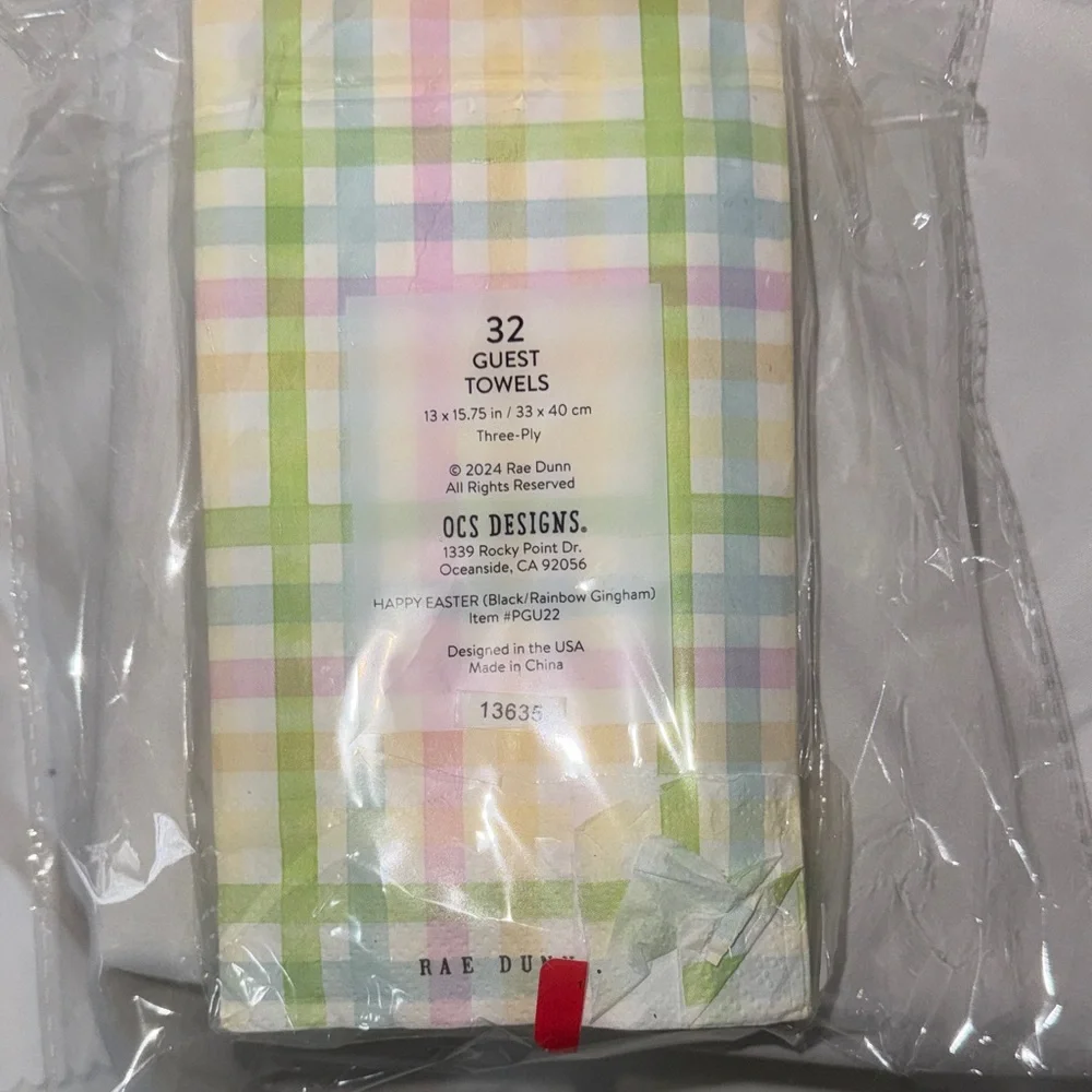Easter Party Bundle 16 Plates, 32 Rae Dunn Guest Towels 40 Luncheon Napkins